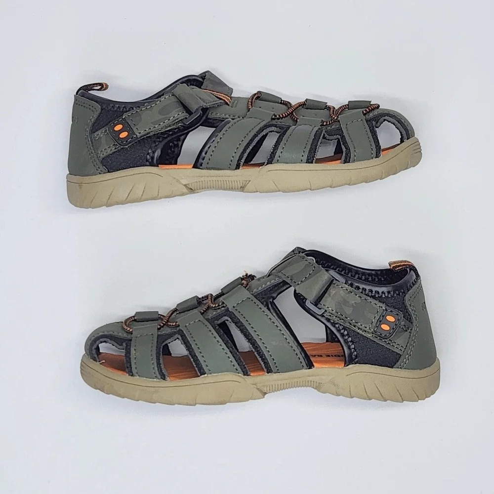 Eddie Bauer Edmund Sandals Kids Size 12 Green Closed Toe Fisherman Water Hiking